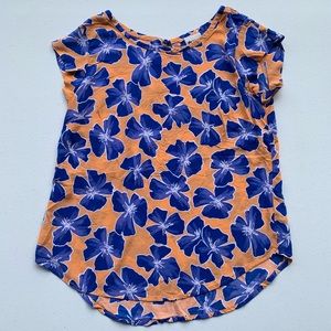 Orange & Blue Floral Shirt